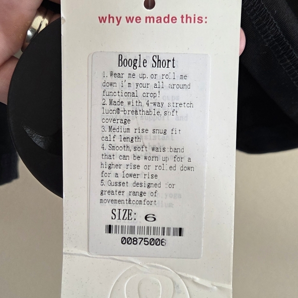 NWT Lululemon | Black Boogie Shorts Luon Roll Waist Size 6 - Picture 2 of 5